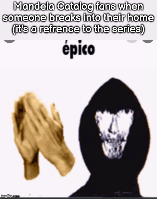 épico | Mandela Catalog fans when someone breaks into their home (it's a refrence to the series) | image tagged in pico | made w/ Imgflip meme maker