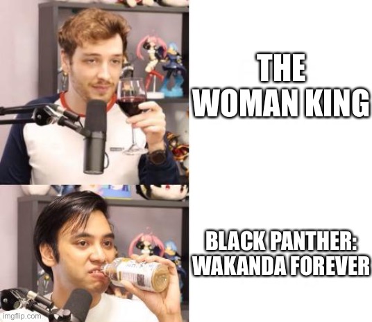 The Woman King vs Black Panther | THE WOMAN KING; BLACK PANTHER: WAKANDA FOREVER | image tagged in movies,black panther,the woman king | made w/ Imgflip meme maker