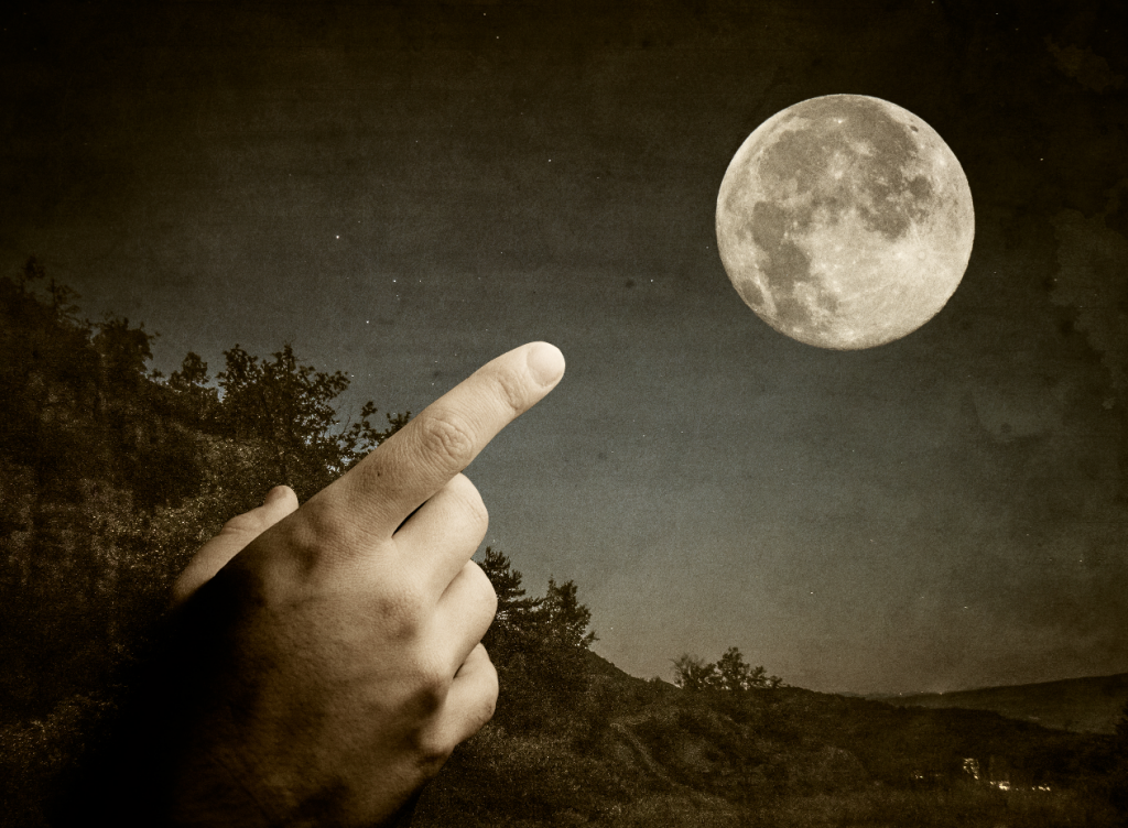 High Quality finger pointing to the moon Blank Meme Template