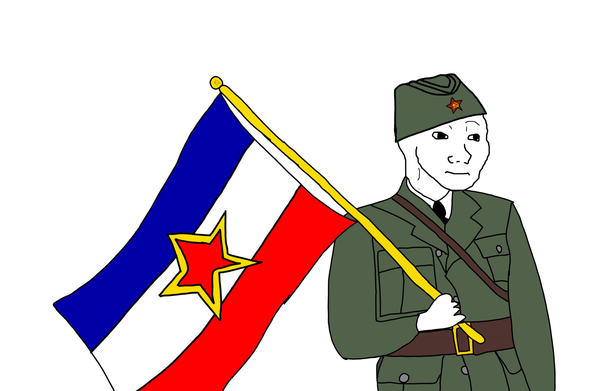 High Quality yugoslavian wojak Blank Meme Template