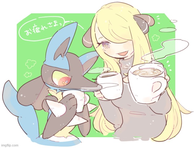 cold (gn) | image tagged in lucario,cynthia | made w/ Imgflip meme maker