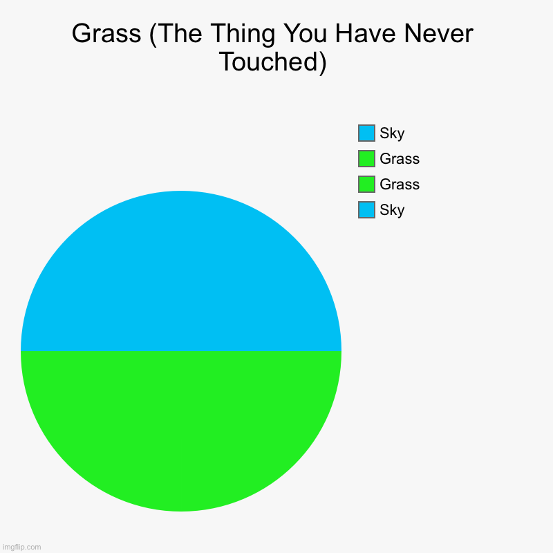 Grass (The Thing You Have Never Touched) | Sky, Grass, Grass, Sky | image tagged in charts,pie charts | made w/ Imgflip chart maker
