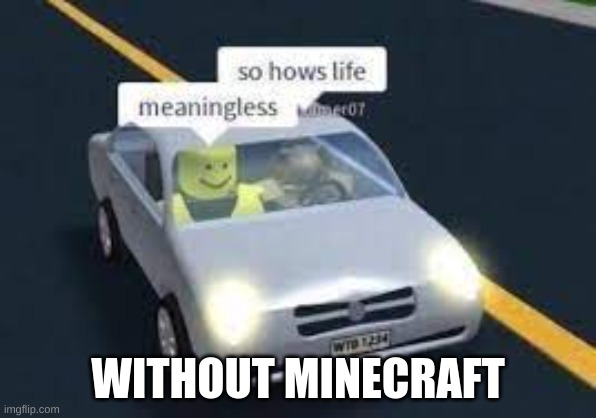 Meaningless life living :D | WITHOUT MINECRAFT | image tagged in meaningless life living d,minecraft | made w/ Imgflip meme maker