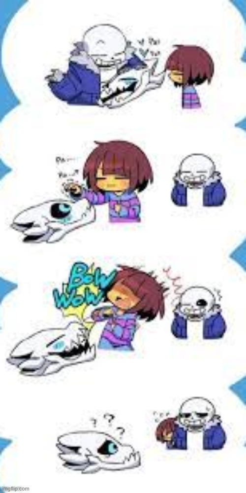 THE BABA! | image tagged in baby gaster blaster,frisk,sans | made w/ Imgflip meme maker