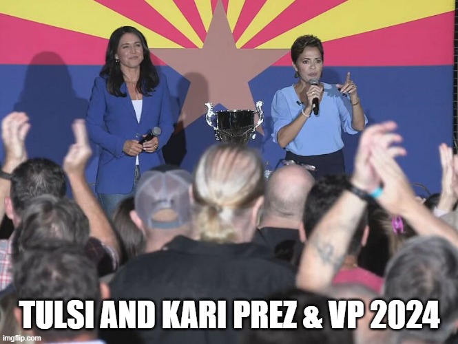 POTUS AND VPOTUS | TULSI AND KARI PREZ & VP 2024 | image tagged in memes | made w/ Imgflip meme maker