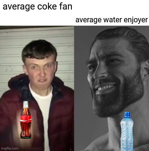 water | average water enjoyer; average coke fan | image tagged in michael jackson | made w/ Imgflip meme maker