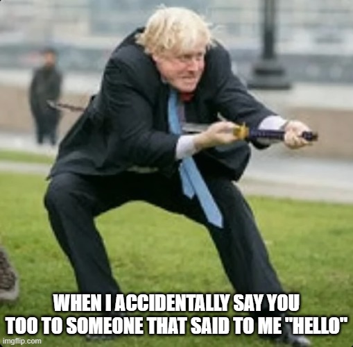 my annoying habit | WHEN I ACCIDENTALLY SAY YOU TOO TO SOMEONE THAT SAID TO ME "HELLO" | image tagged in memes | made w/ Imgflip meme maker