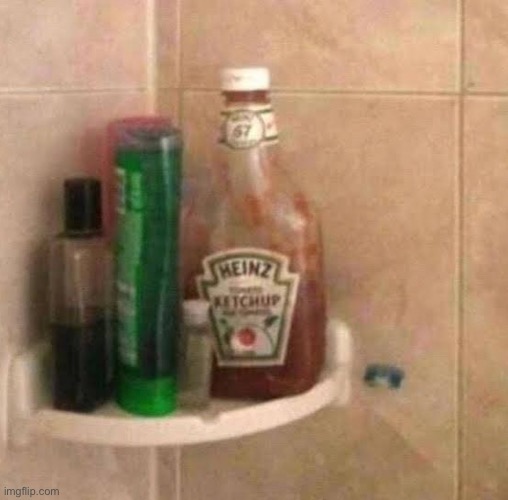 Ketchup Shampoo? | image tagged in memes,unfunny | made w/ Imgflip meme maker