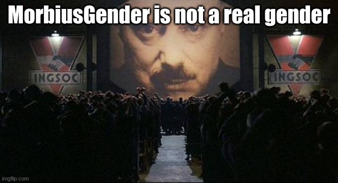 Big Brother 1984 | MorbiusGender is not a real gender | image tagged in big brother 1984 | made w/ Imgflip meme maker