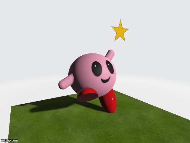 I made a 3D model of kirby! If y'all approve I can make more for other characters | image tagged in kirby | made w/ Imgflip meme maker