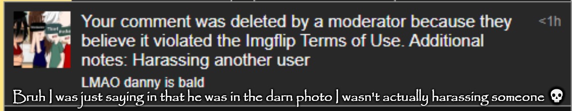 Bruh I was just saying in that he was in the darn photo I wasn't actually harassing someone 💀 | made w/ Imgflip meme maker