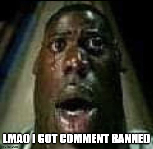 Pain | LMAO I GOT COMMENT BANNED | image tagged in pain | made w/ Imgflip meme maker