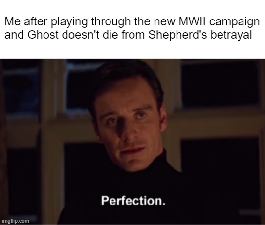 COD MWII Campaign Spoiler meme | Me after playing through the new MWII campaign and Ghost doesn't die from Shepherd's betrayal | image tagged in cod | made w/ Imgflip meme maker