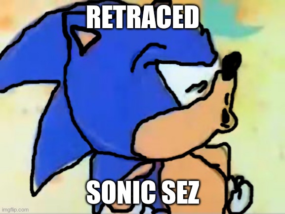 sonic that's no good | RETRACED; SONIC SEZ | image tagged in sonic that's no good | made w/ Imgflip meme maker