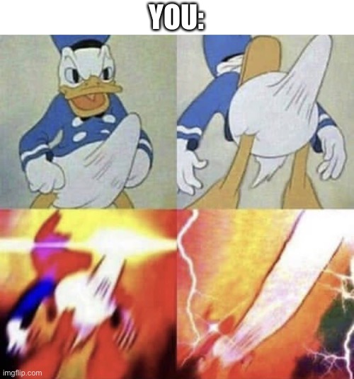Donald Duck erection | YOU: | image tagged in donald duck erection | made w/ Imgflip meme maker