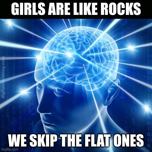 GIRLS ARE LIKE ROCKS; WE SKIP THE FLAT ONES | image tagged in so true memes | made w/ Imgflip meme maker