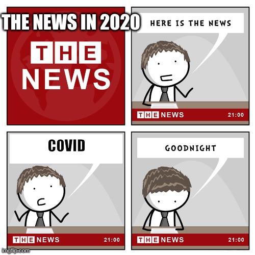 the news | THE NEWS IN 2020; COVID | image tagged in the news | made w/ Imgflip meme maker