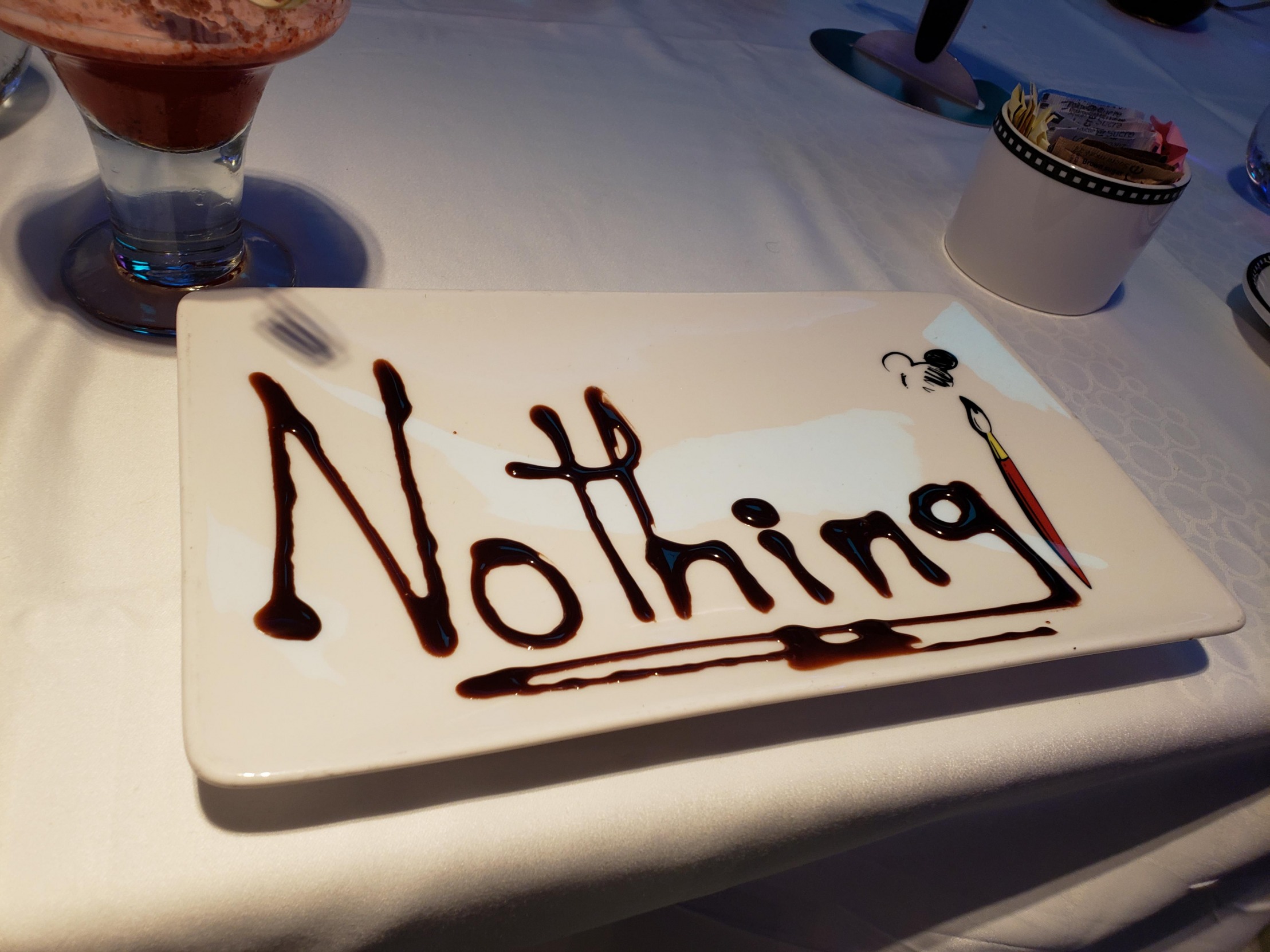 nothing written in chocolate syrup Blank Meme Template