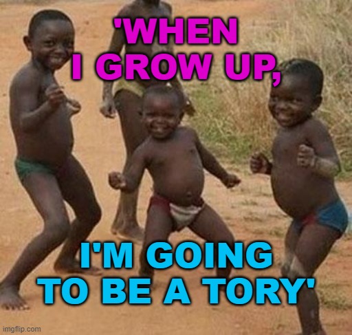 'When I grow up, I'm going to be a Tory' | 'WHEN I GROW UP, I'M GOING TO BE A TORY' | image tagged in dance | made w/ Imgflip meme maker