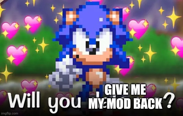 Will you date me? | GIVE ME MY MOD BACK | image tagged in will you date me | made w/ Imgflip meme maker
