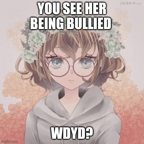 No joke or bambi OC's,  no ERP, friendship or romance idc, no military OC's | YOU SEE HER BEING BULLIED; WDYD? | made w/ Imgflip meme maker