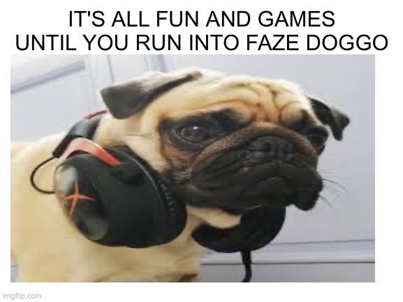 POV:You ran into him in Warzone | IT'S ALL FUN AND GAMES UNTIL YOU RUN INTO FAZE DOGGO | image tagged in call of duty,warzone,doggo | made w/ Imgflip meme maker