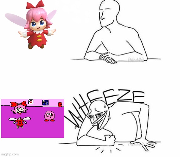 Killing Ribbon is Funny | image tagged in wheeze,kirby,gore,artwork,fanart,funny | made w/ Imgflip meme maker