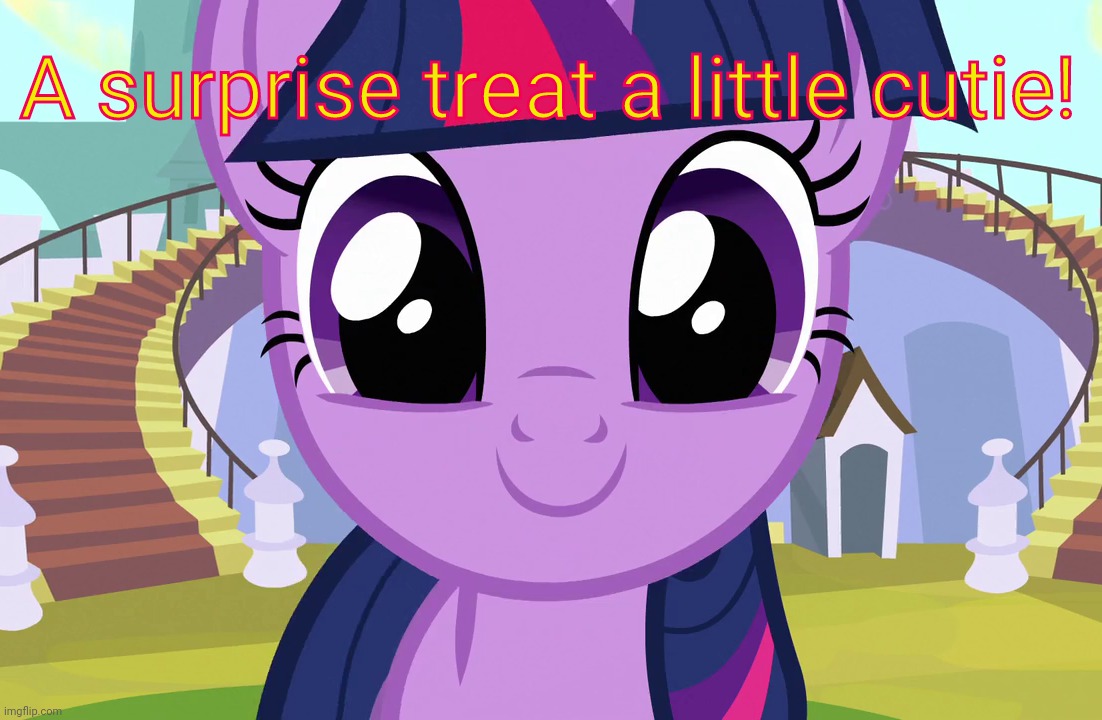 Cute Twilight Sparkle (MLP) | A surprise treat a little cutie! | image tagged in cute twilight sparkle mlp | made w/ Imgflip meme maker
