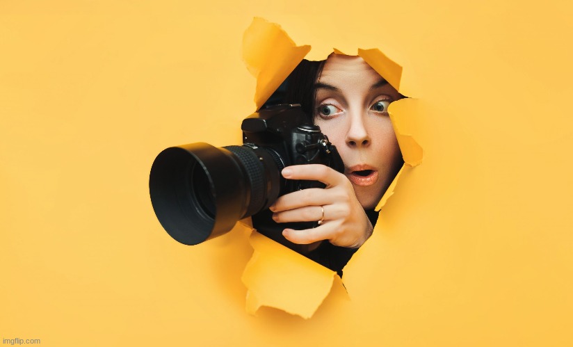 "oooh, I caught a sus moment" - Down-bad chic with camera | made w/ Imgflip meme maker