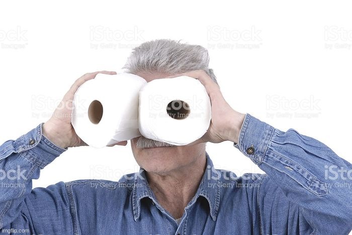 "I finally see the solution to all my crap!" - Depressed dude with toilet paper | made w/ Imgflip meme maker
