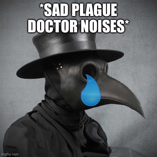 plague doctor | *SAD PLAGUE DOCTOR NOISES* | image tagged in plague doctor | made w/ Imgflip meme maker