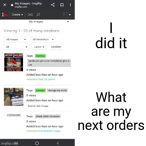 I did it What are my next orders | made w/ Imgflip meme maker