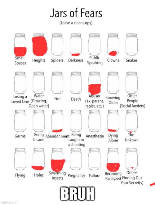 Jar of fears clear version | BRUH | image tagged in jar of fears clear version | made w/ Imgflip meme maker