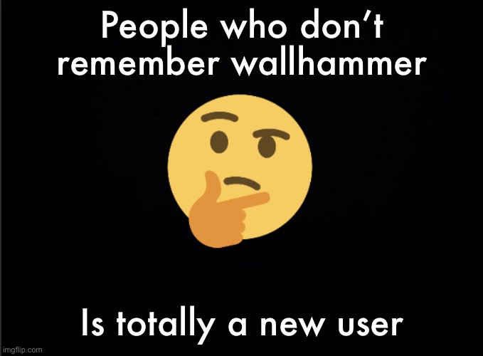 Thinking emoji | People who don’t remember wallhammer; Is totally a new user | image tagged in thinking emoji | made w/ Imgflip meme maker