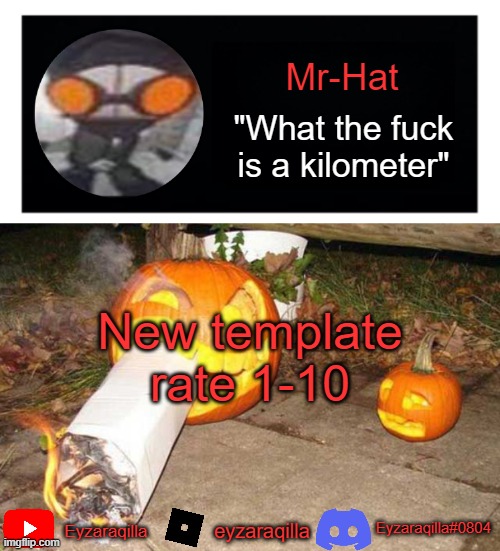 Mr-Hat announcement template | New template
rate 1-10 | image tagged in mr-hat announcement template | made w/ Imgflip meme maker