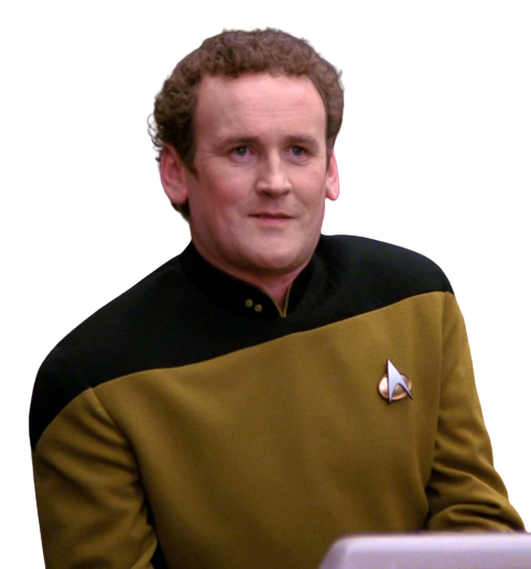High Quality Star Trek TNG O'Brien Transparent Background Blank Meme Template