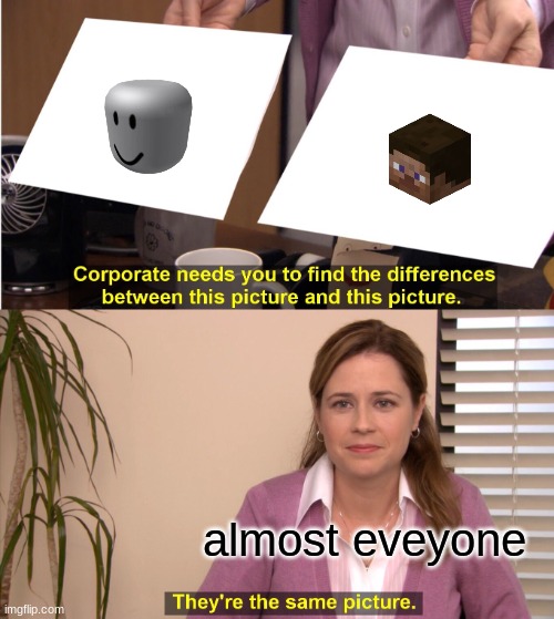 mineblox | almost eveyone | image tagged in memes,they're the same picture | made w/ Imgflip meme maker