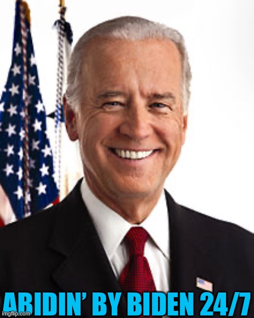 Vote Blue no matter Who! | ABIDIN’ BY BIDEN 24/7 | image tagged in memes,joe biden | made w/ Imgflip meme maker