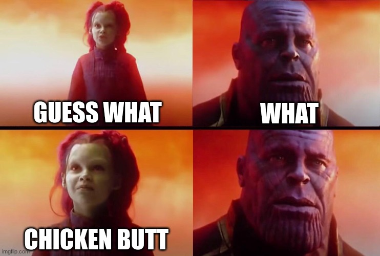 What did it cost? | WHAT; GUESS WHAT; CHICKEN BUTT | image tagged in what did it cost | made w/ Imgflip meme maker