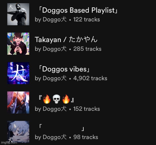 My fav playlists that I made cuz yes | made w/ Imgflip meme maker