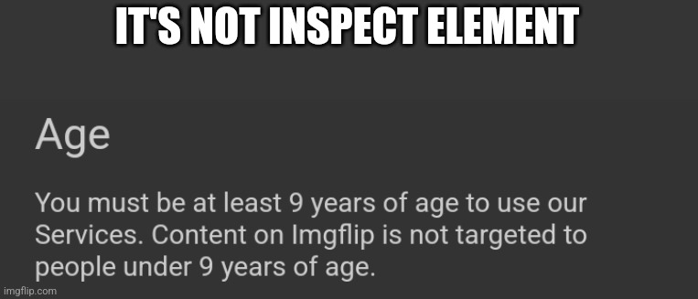 IT'S NOT INSPECT ELEMENT | made w/ Imgflip meme maker