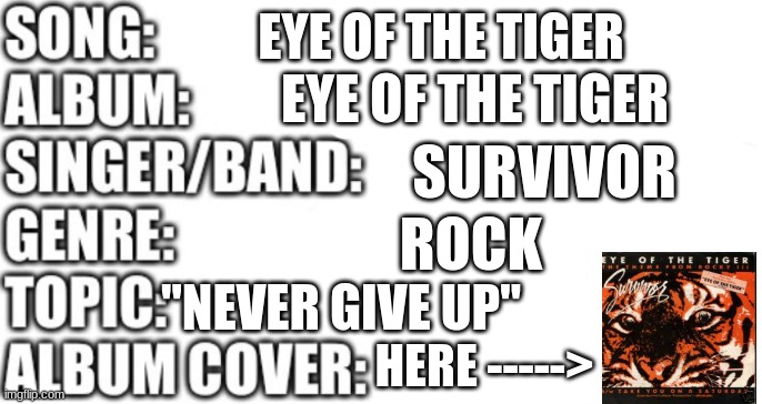 Eye of the Tiger - song and lyrics by Survivor