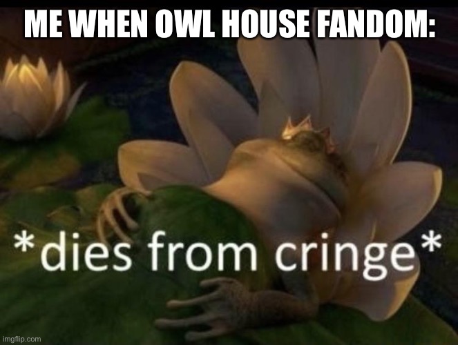 Dies from cringe | ME WHEN OWL HOUSE FANDOM: | image tagged in dies from cringe | made w/ Imgflip meme maker