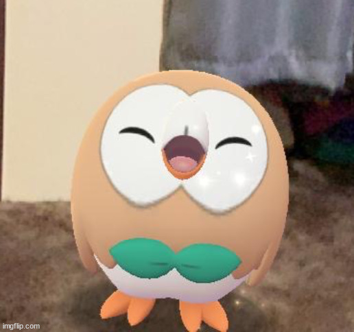 Happy Rowlet | image tagged in happy rowlet | made w/ Imgflip meme maker