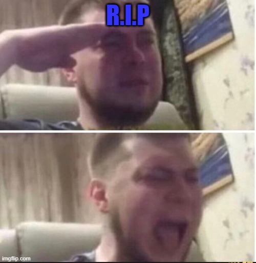 Crying salute | R.I.P | image tagged in crying salute | made w/ Imgflip meme maker