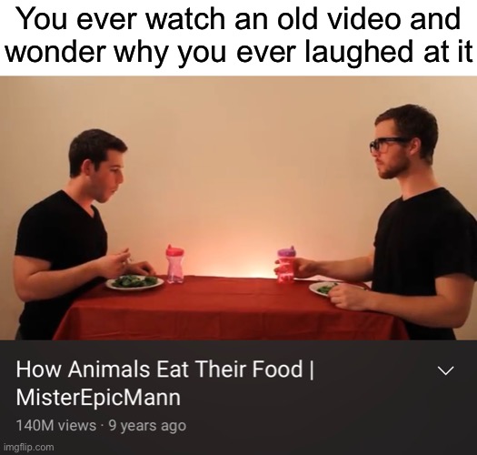 You ever watch an old video and
wonder why you ever laughed at it | made w/ Imgflip meme maker