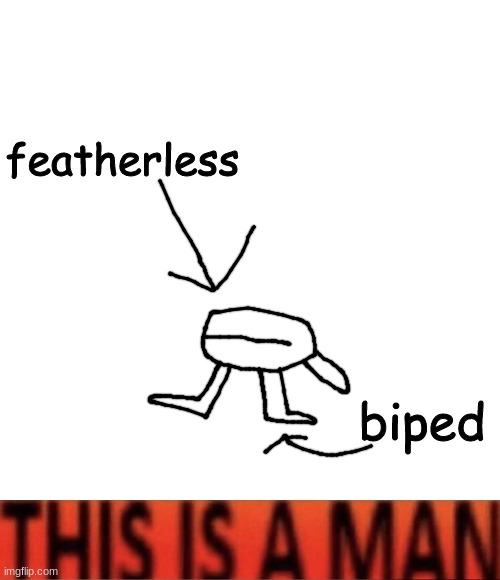 featherless; biped | made w/ Imgflip meme maker