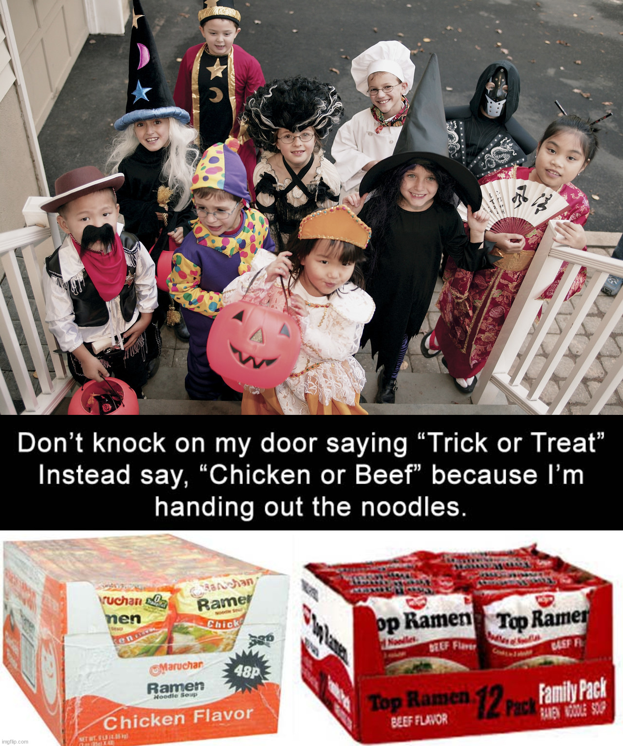 image tagged in trick or treat | made w/ Imgflip meme maker