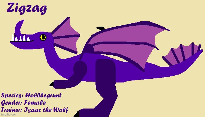 Zigzag, my How To Train Your Dragon OC. She's a Hobblegrunt and she'd be my mount in the HTTYD universe | image tagged in httyd,how to train your dragon,dragon,dragons | made w/ Imgflip meme maker