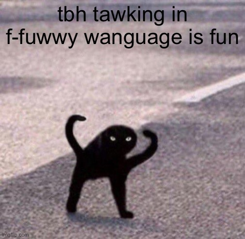 Cursed cat temp | tbh tawking in f-fuwwy wanguage is fun | image tagged in cursed cat temp | made w/ Imgflip meme maker